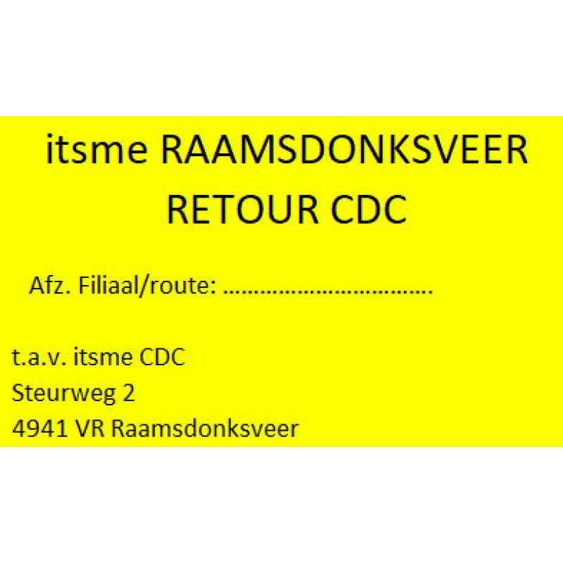 Etiket CDC Retour CDC geel (777019)